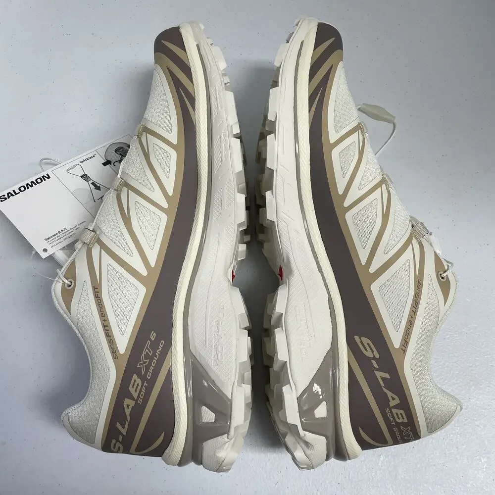 Salomon XT-6 Vanilla Ice Iron Etherea L47737700 Size 9.5 White Tan Trail Running